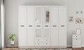 Dulap pentru haine, Rabi, Rb-168-01-013, 210x210x52 cm, Alb mat
