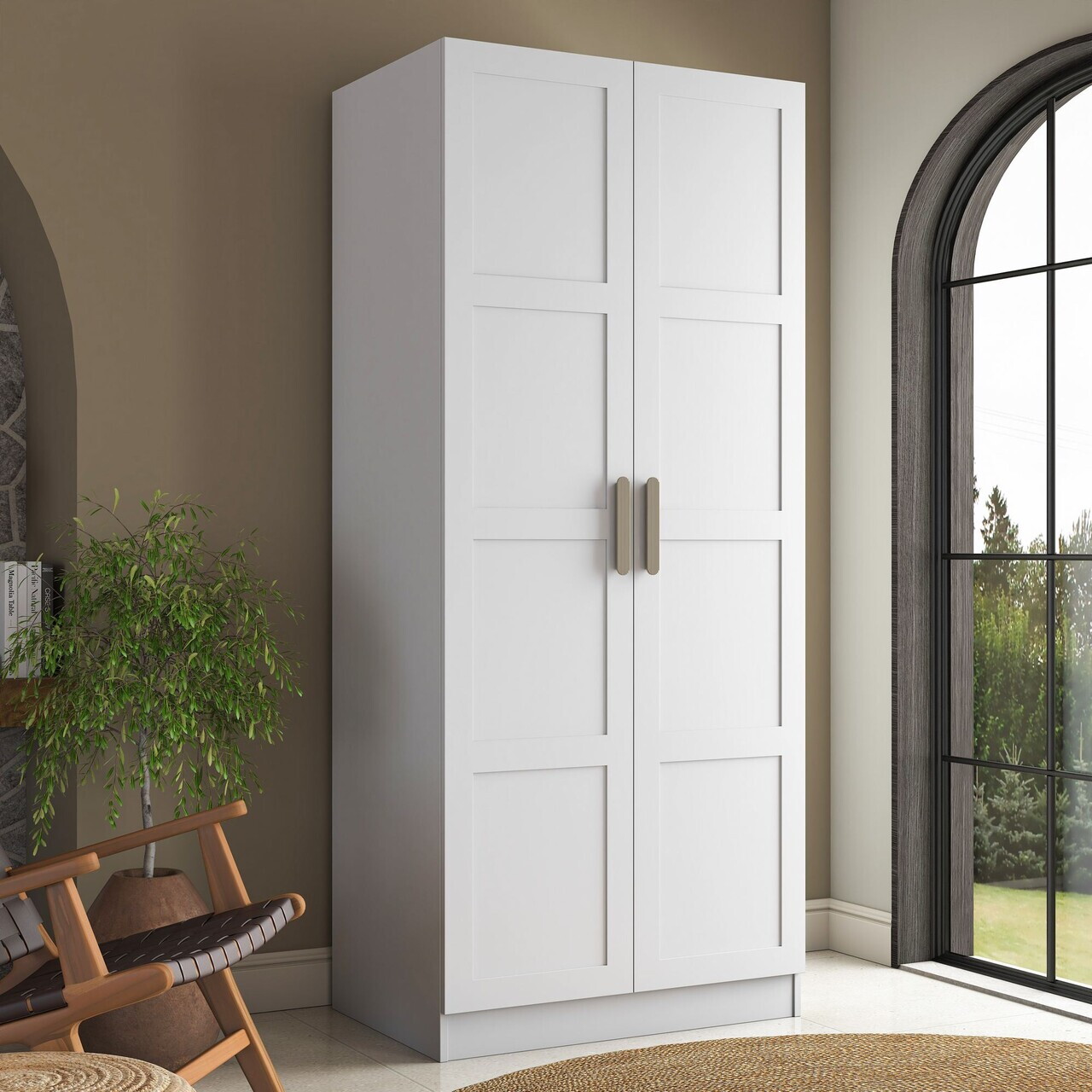 Dulap pentru haine Hanah Home BA224 90x210x57.5 cm PAL MELAMINAT CALITATE E1 Alb