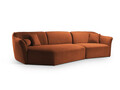 Coltar stanga 5 locuri, Hailey, Micadoni Home, 292x138x79 cm, tesatura boucle, gri deschis
