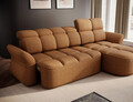 Coltar extensibil dreapta 3 locuri ELTAP, Beneth, 301x185x115 cm, lemn/poliester, mustar