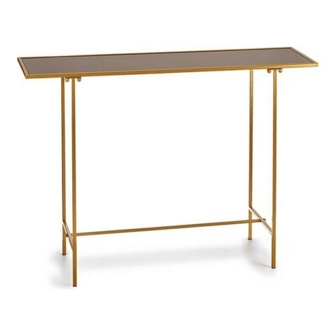 Consola Gerard, Gift Decor, 110 x 33 x 77 cm, sticla/metal, negru/auriu Comode