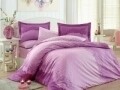 Lenjerie de pat dubla, 6 piese, 240x260 cm, 100% bumbac satinat, Hobby, Filomena, roz
