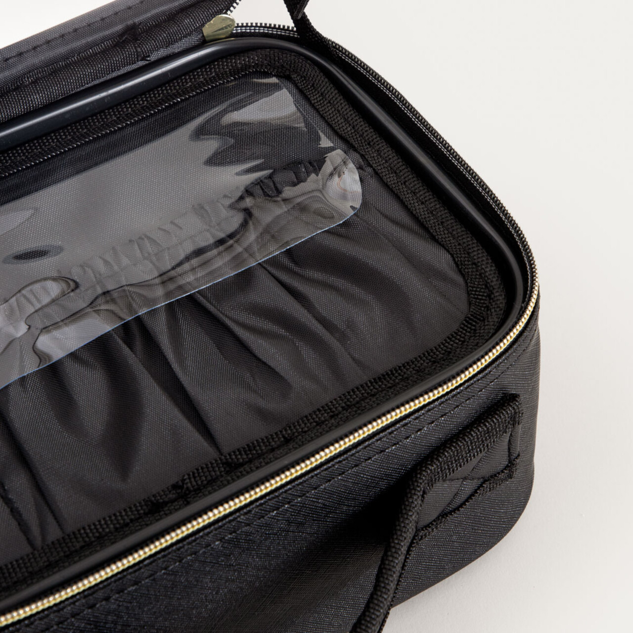 Organizator pentru cosmetice Voyelle, Homla, 24.5x18.5x11 cm, poliuretan/sticla, negru - view 3