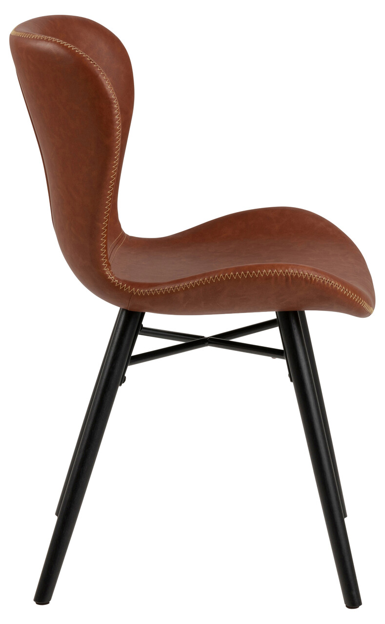 Scaun Batilda -A1, Actona, 47x53x82.5 cm, piele ecologica/lemn de cauciuc, brandy - view 8
