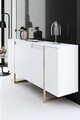 Consola, Bexley, Luxe, 160x35x80 cm, PAL, Alb/Auriu