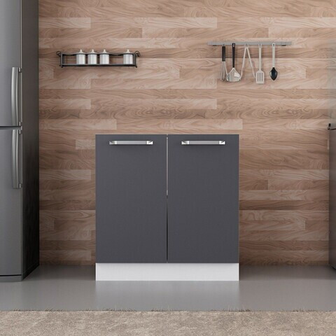 Dulap pentru bucatarie, Hanah Home, Minar, 80x87x58 cm, Alb / Antracit