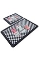 Set 2 covorase de baie Black Happy House, Chilai, 50x60 cm/60x100 cm, multicolor