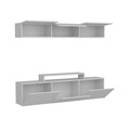 Comoda TV cu raft Line, Decorotika, 180x37.4x40 cm, alb