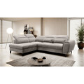 Coltar extensibil stanga 4 locuri ELTAP, LT-04LO, Noble, 255x201x100 cm, lemn/poliester, gri