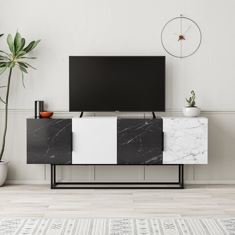 Comoda TV, Decortie, Tontini Bendir, 140 x 55 x 37.5 cm, pal melaminat, multicolor 140
