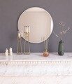 Oglinda decorativa, Siam, Ozze, 60x60x2.2 cm, MDF , Alb