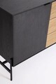 Bufet inferior Allycia, Bizzotto, 124 x 40 x 81.5 cm, lemn de frasin/MDF, negru/natural