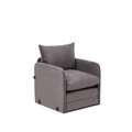 Canapea extensibilă cu 1 loc, Futon, 859FTN2880, Metal , Gri