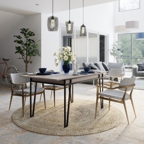 Masa extensibila Pal, Decortie, 132/170x80x76 cm, PAL melaminat, maro deschis 132/170x80x76