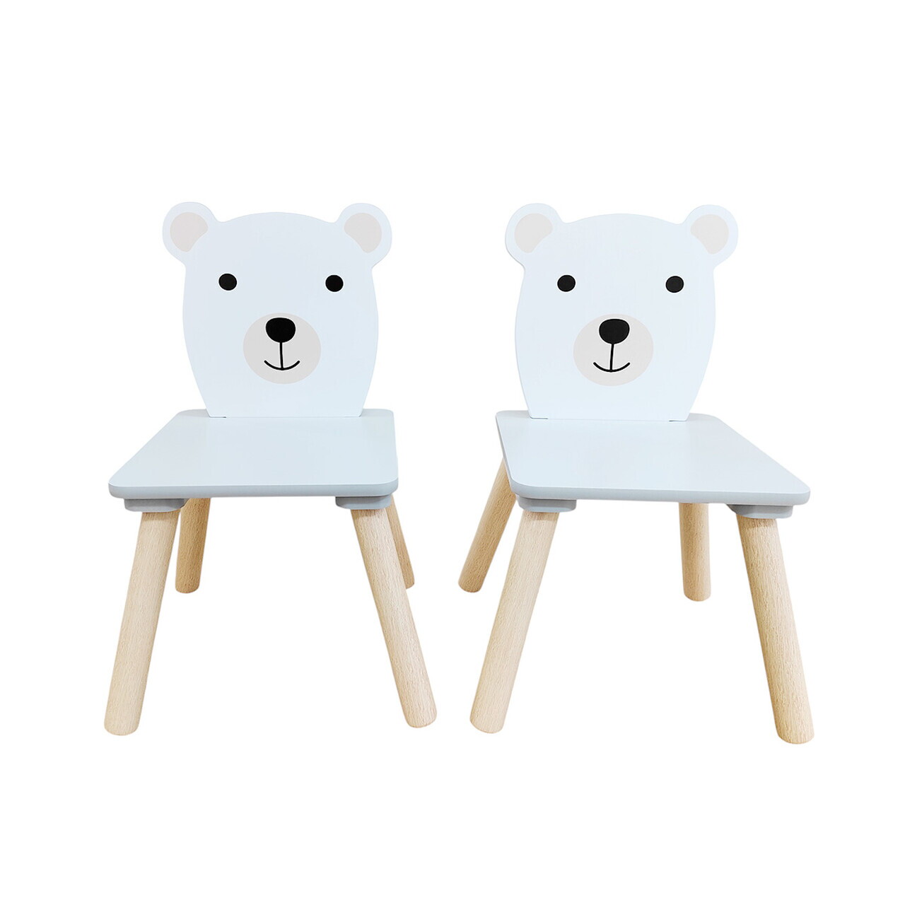 Set birou cu 2 scaune Bear, U-Grow, 60x48x44 cm / 26.5x26.5x48 cm, MDF/polipropilena, alb/natur - view 4