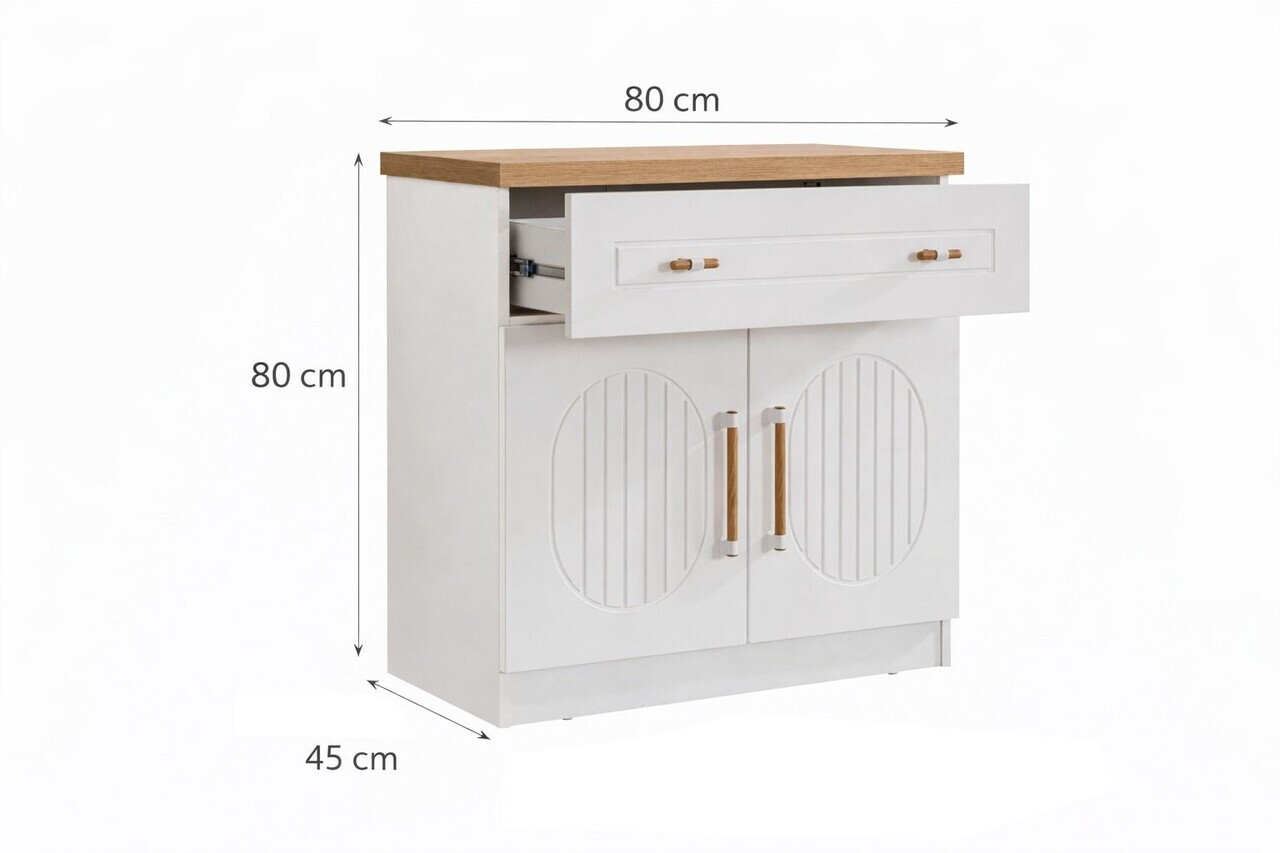 Dulap, Hanah Home, Vita Bohem, 80x80x45 cm, PAL, Alb - view 9