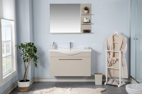 Set mobilier de baie (3 piese), Jussara, Arches 100, Bej Jussara