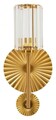 Aplica de perete Tirana, Mauro Ferretti, 2 x E14, 20W, 20x17x47 cm, fier/sticla, auriu/transparent