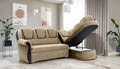 Coltar extensibil dreapta 3 locuri ELTAP, L-036, Lord, 243x180x112 cm, lemn/poliester, maro deschis/negru