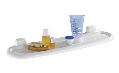 Suport accesorii baie, wenko, pure, 58 x 14 x 5.5 cm, plastic, alb