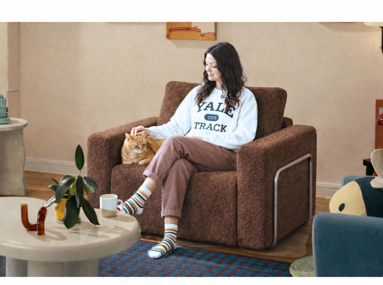 Fotoliu extensibil, Atelier del Sofa, 118FVL1102, Tesatura Boucle, Maro - view 6