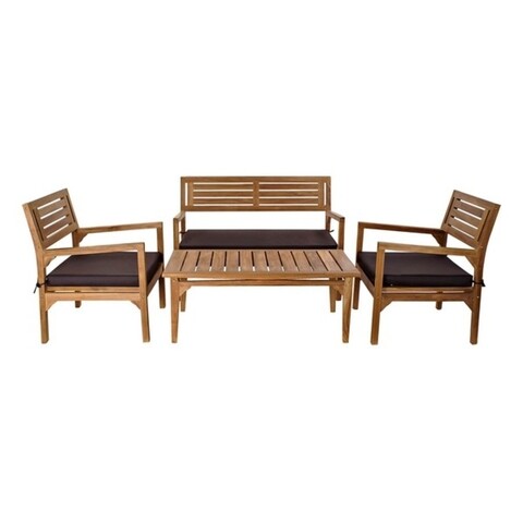 Set mobilier pentru gradina/terasa, DKD Home, Décor, 4 piese, maro/gri