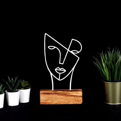 Decoratiune, mask, 17x30x3.5 cm, metal, alb