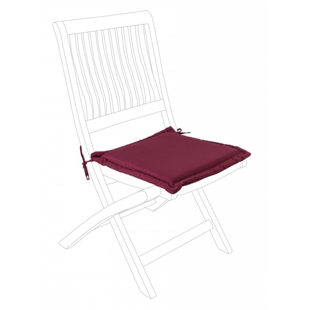 Perna Pentru Scaun De Gradina Poly180 Square, Bizzotto, Poliester Impermeabil, 42 X 42 Cm, Bordo