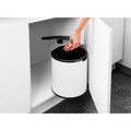 Cos de gunoi pentru dulap, Brabantia, White, 15 L, 30x29.3x34.7 cm, otel, alb