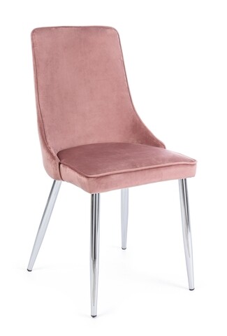 Scaun Corinna, Bizzotto, catifea, 44x55x86 cm, roz 44x55x86