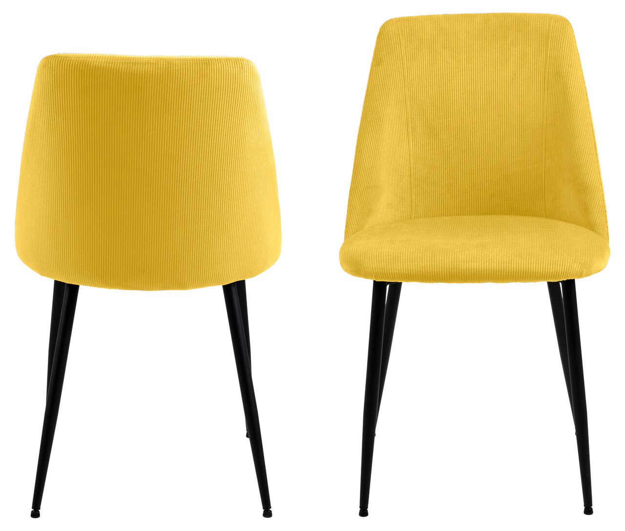 Scaun Ines, Actona, 49.2x57.5x84 cm, tesatura corduroy/otel, curry - view 10