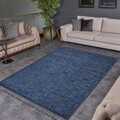 Covor de hol, Las Monte 3010, 80x150 cm, 60% bumbac;40% fibre acrilice, Gri/Albastru Marin