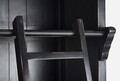 Biblioteca cu scara Jefferson, Bizzotto, 143.5x40.6x233.7 cm, lemn de mango, negru