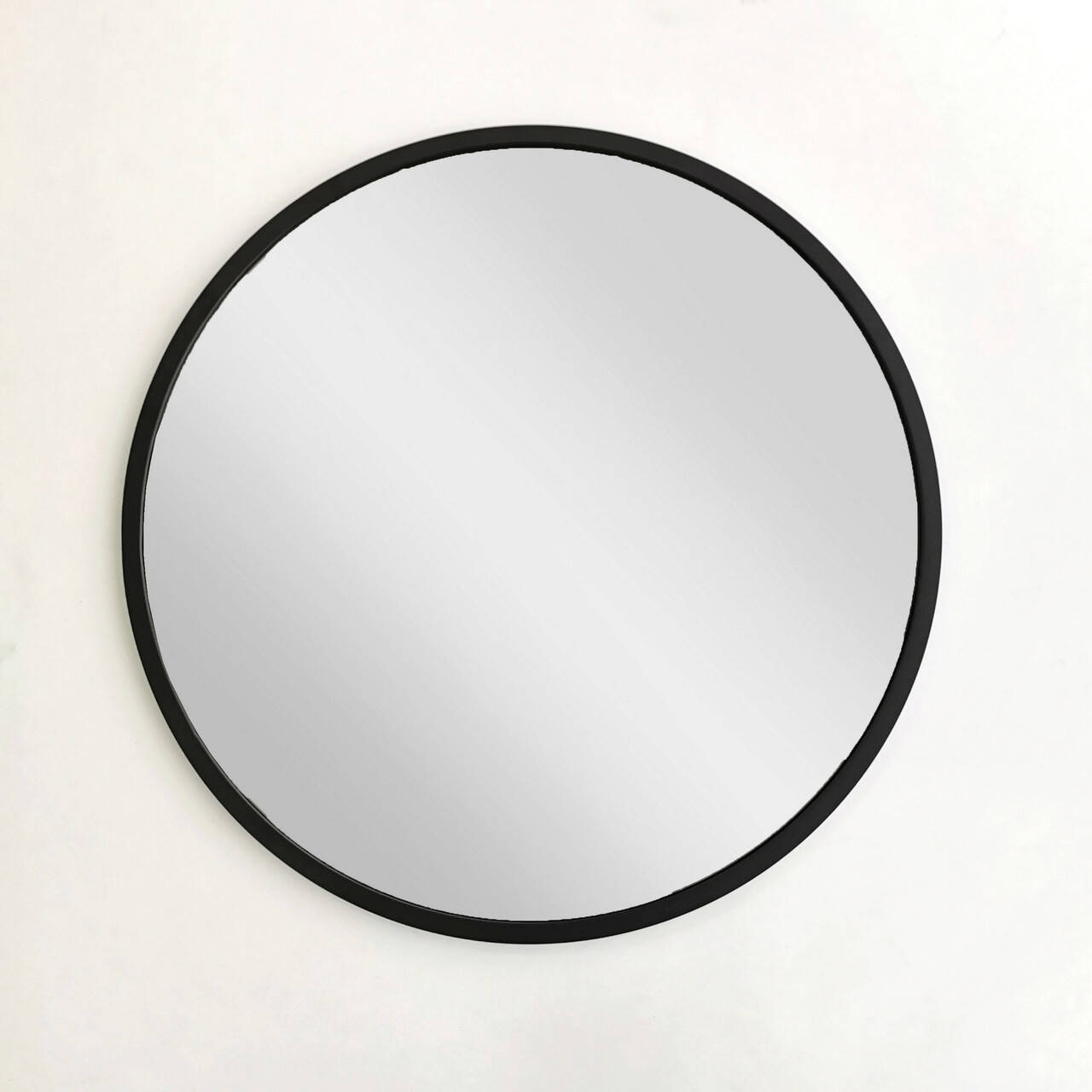 Oglinda decorativa, Neostill, Siyah Metal Çerçeve Yuvarlak Ayna A709, 60x60x2.2 cm, Metal, Negru