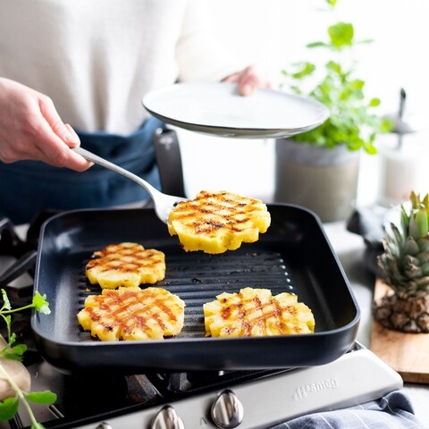 Tigaie grill, greenpan, andorra rocks, 28 x 28 cm, aluminiu forjat/bachelita