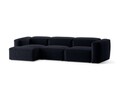 Coltar stanga 4 locuri, Bergamo, Cosmopolitan Design, 344x152x70 cm, tesatura structurata, albastru navy