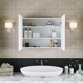 Dulap de baie cu oglindă, Hanah Home, 1718, 80x60x16 cm, MDF-LAM, Alb mat