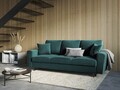 Canapea extensibila 3 locuri, Moghan, Micadoni Home, BL, 235x100x88 cm, catifea, albastru petrol