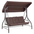 Leagan cu 3 locuri + functie pat, Arianna, 191.5 x 118 x 175 cm, maro