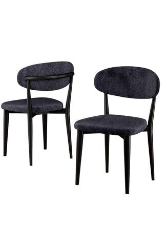 Set scaune 6 piese, Hanah Home, Onex, Antracit / Negru
