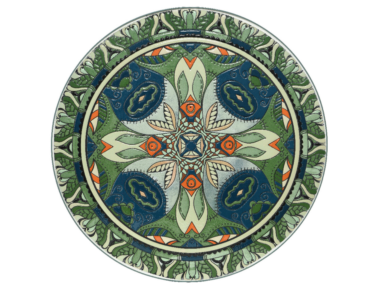 Masa pentru gradina Cancun Mosaic, Decoris, 60 x 76 cm, fier/ceramica, verde