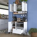 Dulap multifunctional, Rani, JE159, Alb/Maro