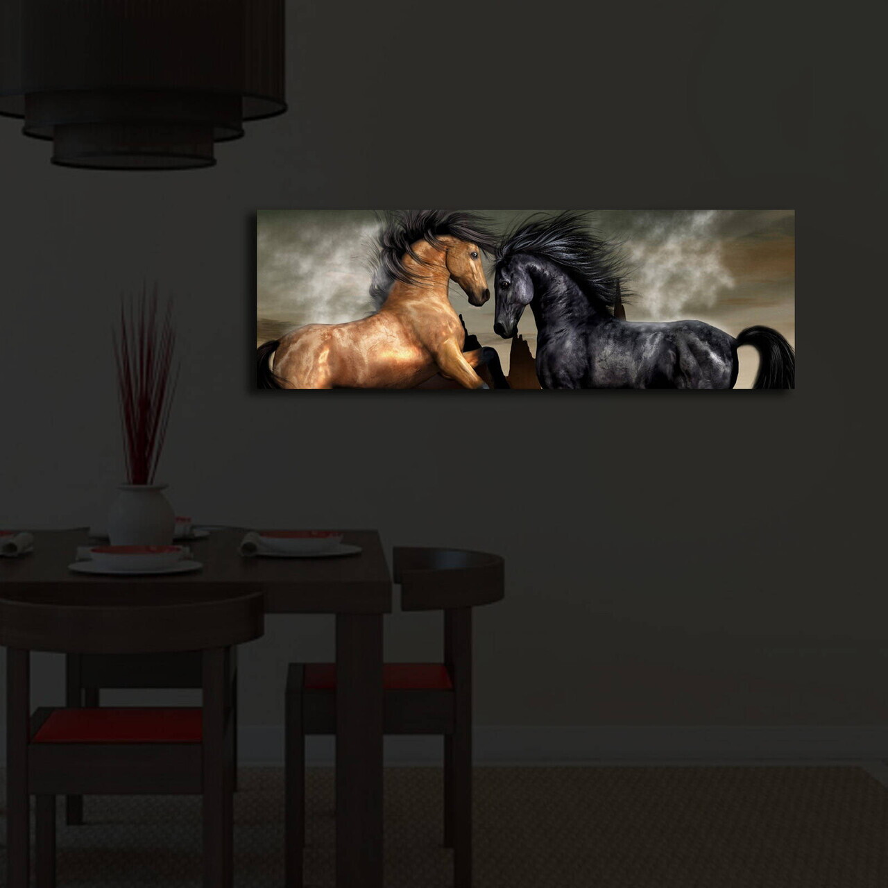Tablou decorativ cu lumina LED 3090İACT-45 PÂNZĂ DIN PIELE ÎNTOARSĂ 30 x 90 cm Multicolor