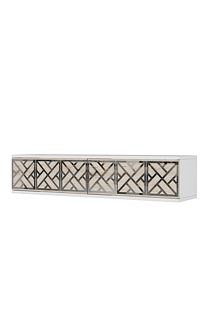 Dulap, Hanah Home, Arex 120, 120x25.5x29.6 cm, Alb / Argintiu / Travertin — imaginea 5