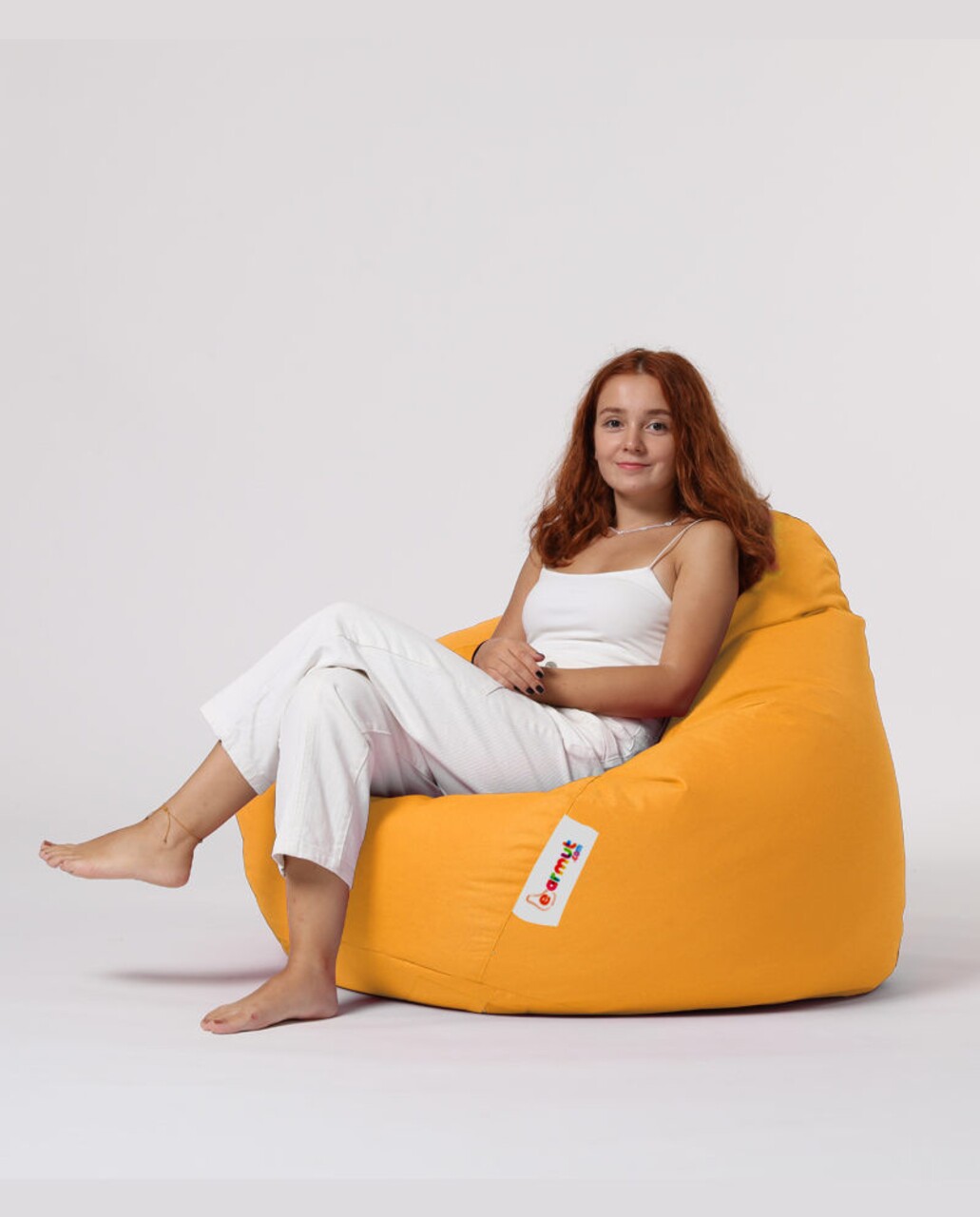 Fotoliu Puf, Bean Bag, Ferndale Premium XXL, 115 X 130 Cm, Poliester Impermeabil, Galben