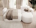 Coltar extensibil dreapta 4 locuri ELTAP, Aurumm, 285x180x92 cm, lemn/poliester, alb