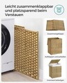 Cos de rufe, Songmics,  46x33x60 cm, 90 L, ratan sintetic/fier/bumbac, maro