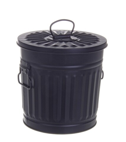 Cos de gunoi, london, bizzotto, zinc, finisaj lucios, 7 l, negru
