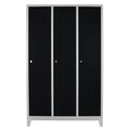 Dulap de depozitare cu incuietoare, Shelvoria, Js1027Sı, 97x185x37 cm, Otel, Gri/Negru