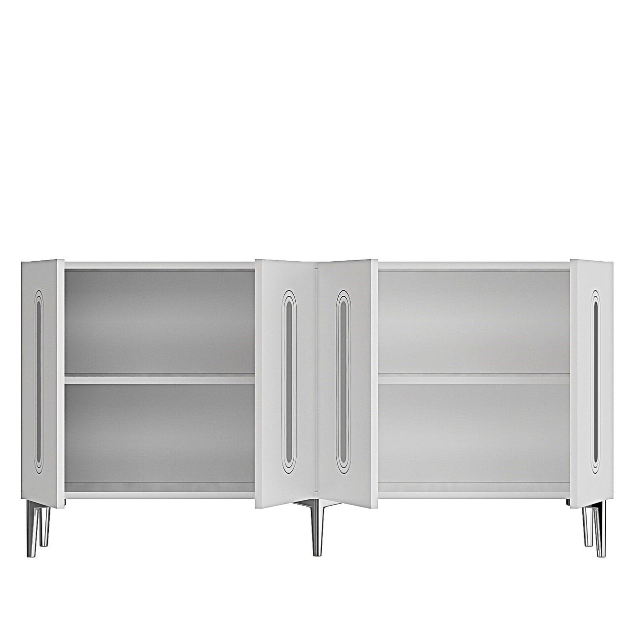 Consola, Hanah Home, Rany 150, 150x75x32 cm, Alb / Argintiu - view 5